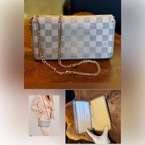 Louis Vuitton Damier Azur Zippy Zip Around Organizer Long Wallet xl size